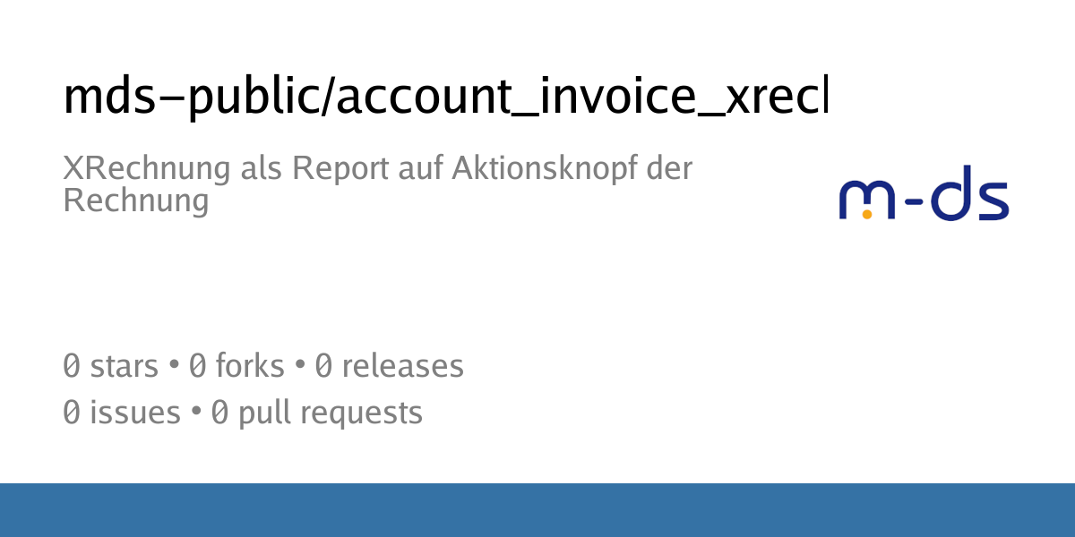 mds-public/account_invoice_xrechnung: XRechnung als Report auf ...